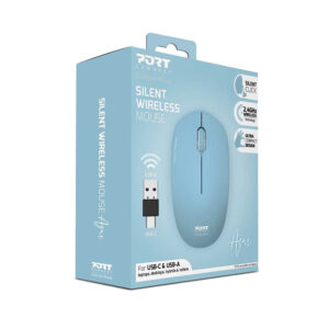 PORT Connect | Brezžična | USB-A/USB-C | Svetlo Modra Miška