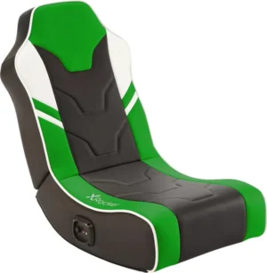 X Rocker Shadow 2.0 | Vgrajena 2.0 Zvočnika | Zložljiv Dizajn | Črno-Zelen | Gaming Bodensessel