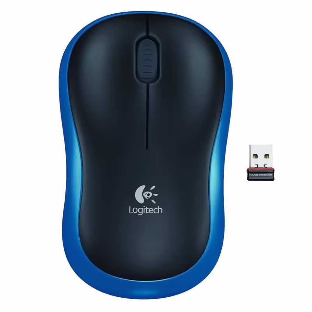 Logitech m185 | brezžična | modra | optična miška 1 Brezžična optična miška logitech m185 modra komponentko