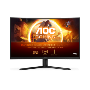 AOC CQ32G4VE | 80 cm (31,5") | 2560x1440 | 180Hz | VA | 0,5ms | HDMI DisplayPort | sRGB124,2% | AdaptiveSync | HDR10 | Ukrivljen Gaming Monitor