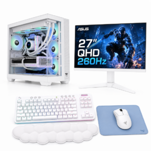 Bel Komponentko Gaming Ultra RTX 5070 Ti | Ryzen 7 9700X | 64 GB RAM | 2 TB NVMe | 27″ QHD IPS 260Hz | Razer In Logitech Komplet | Namizni Gaming Računalnik za Top Igranje
