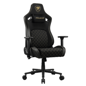 COUGAR Defensor Gold F | Zračna Tkanina | PushBack Ledvena Opora | 4D Zložljivi Nasloni | Gaming Stol