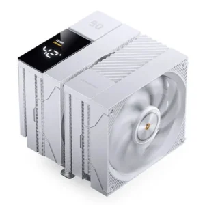 Jonsbo CC90 White | Dual-Tower CPU Hladilnik 285W TDP | 130mm + 120mm PWM Ventilatorja | Segmentni Prikaz Temperature | Beli Hladilnik