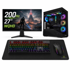 Komponentko Gaming Elite RTX 5060 Ti | Ryzen 5 9600X 32GB 1TB NVMe | Vodno Hlajenje | 27″ WQHD 200Hz Monitor In Kompo Gear Set | Gaming Komplet