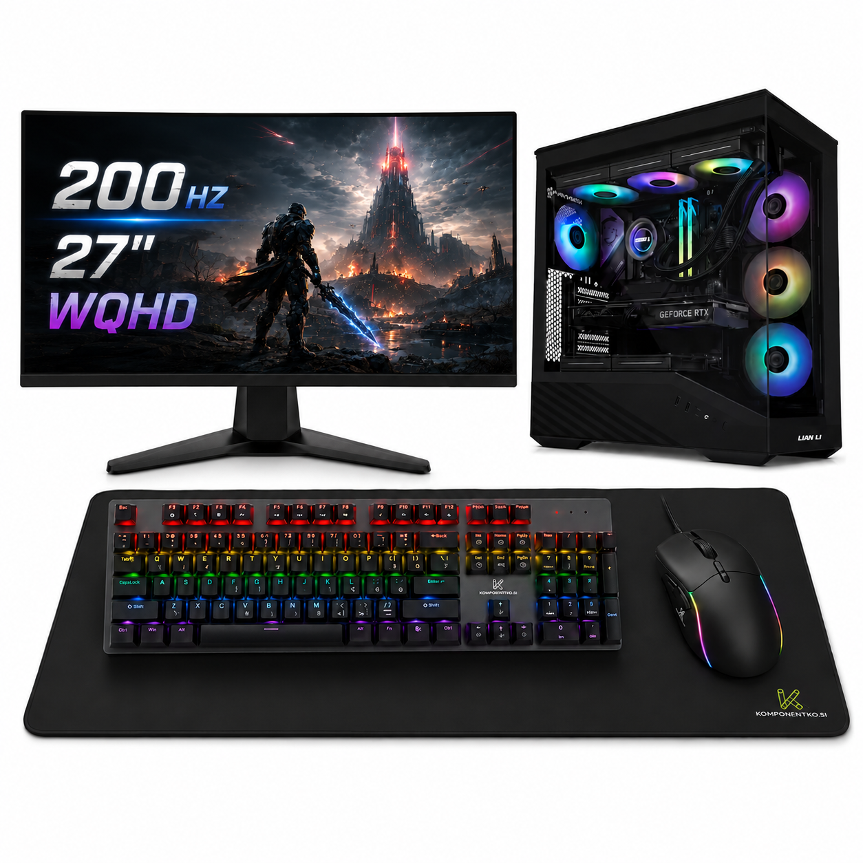 Omponentko gaming elite rtx 5070 | ryzen 7 7700x 32gb 2tb nvme | vodno hlajenje | 27″ wqhd 200hz monitor in kompo gear set | gaming komplet 1 Omponentko gaming elite rtx 5070 | ryzen 7 7700x 32gb 2tb nvme | vodno hlajenje | 27″ wqhd 200hz monitor in kompo gear set | gaming komplet