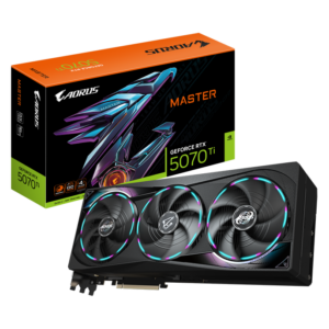 GIGABYTE AORUS GeForce RTX 5070 Ti Master 16G | 16GB GDDR7 256-Bit | DLSS 4 | WINDFORCE | RGB Halo | Grafična Kartica