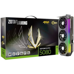 Zotac RTX 5080 Gaming AMP Extreme Infinity 16GB | GDDR7 | 3 Ventilatorji | Bela | Grafična Kartica