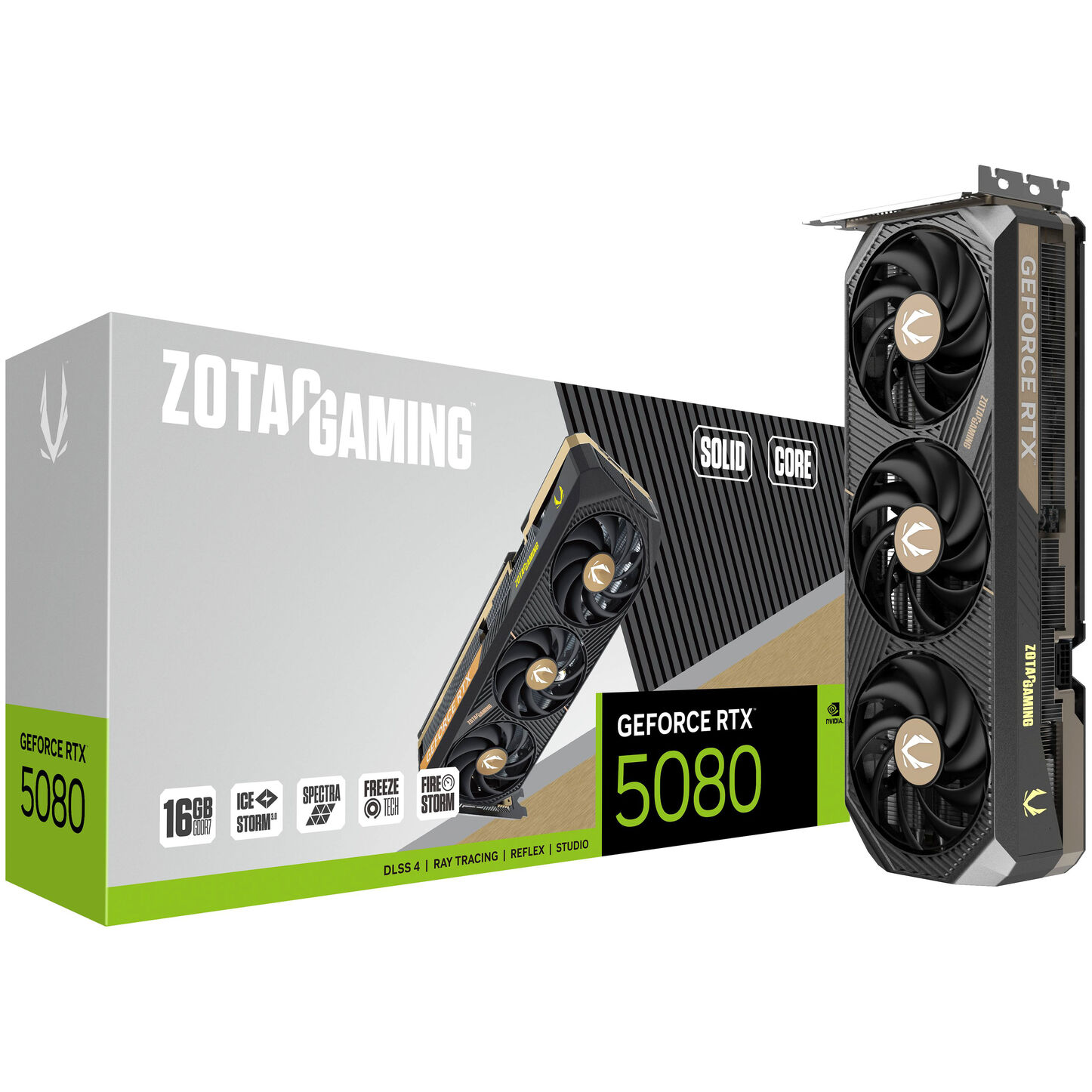 Zotac gaming geforce rtx 5080 solid core 16gb | gddr7 | grafična kartica 1 Zotac gaming geforce rtx 5080 solid core, 16384 mb komponentko