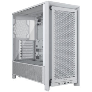 Corsair Frame 4000D | Belo Modularno Ohišje | Midi-Tower E-ATX | Kaljeno Steklo | Visok Pretok Zraka | Računalniško Ohišje