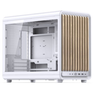 Jonsbo D33 Wood White | mATX Mini Ohišje Z Leseno Sprednjo Stranico In Kaljenim Steklom | Belo Računalniško Ohišje