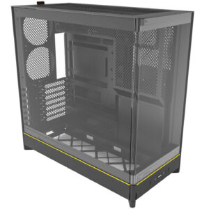 Montech HS02 | ATX Midi-Tower | Tempered Glass | ARGB | Reversible Layout | Črno Računalniško Ohišje