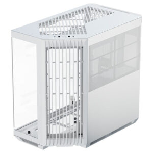 APNX V1 | ATX Midi-Tower | Panoramsko Kaljeno Steklo | 10 Mesti Za Ventilatorje | USB-C | Belo Računalniško Ohišje