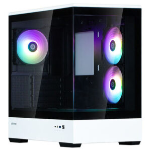 Zalman P30 | Mini-Tower mATX | Panoramsko Kaljeno Steklo | 3x ARGB Ventilatorji | USB-C | Črno / Belo Ohišje