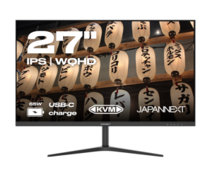 JapanNext JN-i27QR-C65W-HSP | 27" WQHD IPS | 75Hz USB-C 65W KVM | Črn Monitor