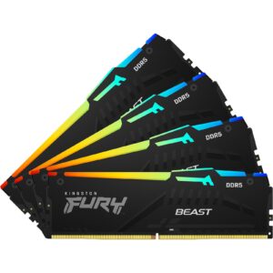 Kingston RGB Fury Beast XMP3.0 | 128GB KIT (4x32GB) | 5600MHz | CL40 | 1,25 | Črna | KF556C40BBAK4-128 | RAM Pomnilnik