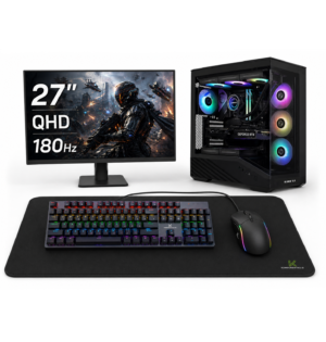 Komponentko Gaming Elite RX 9060 XT | R5 7600 | 32 GB DDR5 1 TB NVMe | 27" QHD 180Hz Monitor | Kompo Gear Tipkovnica Miška In Podloga | Gaming Komplet