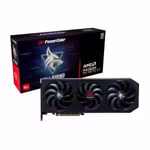 PowerColor RX 9070 XT Hellhound 16GB | GDDR6 | 3 Ventilatorji | Gaming Grafična Kartica