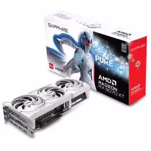 Sapphire RX 9070 XT Pure Radeon OC 16GB | GDDR6 | 3 Ventilatorji | Bela | Grafična Kartica