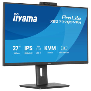 Iiyama ProLite XB2797QSNPH-B1 | 27″ QHD IPS 75Hz 1ms | USB-C Dock 96W KVM LAN Windows Hello | Črn Monitor