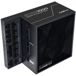 Lian Li EDGE EG1000 Črn | 1000W 80 PLUS Platinum | ATX 3.1 PCIe 5.1 | Popolnoma Modularen | L-Shape Napajalnik