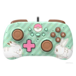 HORI HORIPAD MINI | PIKACHU & EEVEE | NINTENDO SWITCH | ŽIČNI GAMING KONTROLER | KOMPAKTNA OBLIKA | 3 M KABEL | KONTROLER ZA KONZOLO