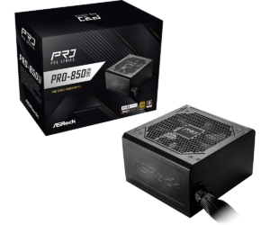 ASRock PRO-850G | Pro Series | 850W | ATX 3.1 PCIe 5.1 | 80 PLUS Gold | 12V-2x6 | Črn Napajalnik