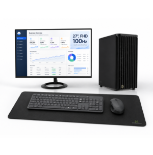 Komponentko Workstation Performance | Intel Core I5-14400 | GeForce GT 710 | 16 GB RAM | 500 GB NVMe | 27″ Full HD IPS 100Hz Monitor | Poslovna Tipkovnica Miška In Komponentko Podloga | Delovna Postaja