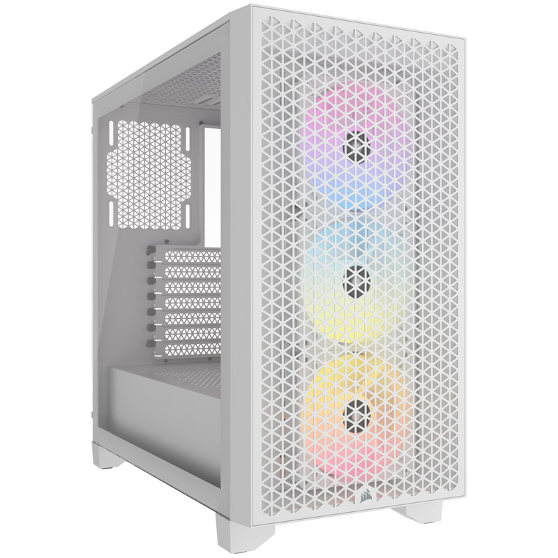 Corsair 3000d airflow rgb | midi-tower | kaljeno steklo | bela | računalniško ohišje 1 Corsair 3000d airflow rgb tempered glass midi-tower – weiß komponentko