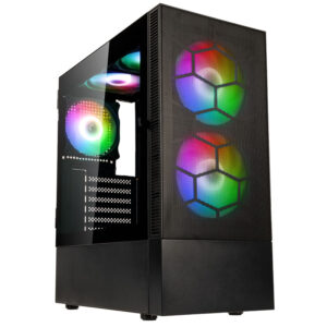 Kolink Observatory MX Mesh ARGB | Midi Tower | Kaljeno Steklo | 5x ARGB Ventilatorji | ATX | Črno Računalniško Ohišje