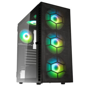 Kolink Observatory HF Plus Mesh ARGB | Črna | 6x PWM ARGB Ventilatorji | Mesh Sprednja Stran In Kaljeno Steklo | ATX Midi-Tower Ohišje