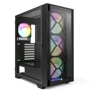 Montech AIR 1000 Premium | 4x ARGB Ventilatorji | Dvojni Sprednji Panel | Kaljeno Steklo | Črno | Midi-Tower Ohišje
