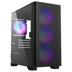 Montech AIR 100 ARGB | Micro-ATX Mini Tower | Kaljeno Steklo In 4x ARGB Ventilatorji | Črno Računalniško Ohišje