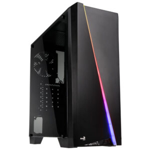Aerocool Cylon RGB | Midi Tower | RGB Sprednja Osvetlitev | Akrilno Stransko Okno | Črno Računalniško Ohišje