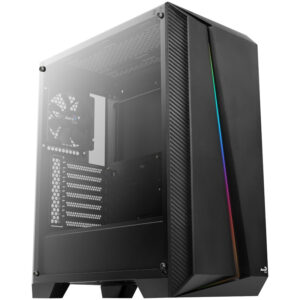 Aerocool Cylon Pro Tempered Glass | Črno RGB | Kaljeno Steklo | ATX Micro-ATX Mini-ITX | Midi Tower Ohišje