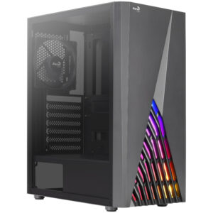 Aerocool Delta-A-BK-V1 | RGB Osvetlitev | Acrylglas | ATX Micro-ATX Mini-ITX | Črno Ohišje