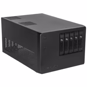 SilverStone SST-CS351B CS351 | 5-Režno SAS-12G/SATA-6G Hot-Swap NAS | Micro-ATX In ATX PSU | Črno Računalniško Ohišje