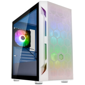 SilverStone Fara H1M Pro | Bela | Micro-ATX | Kaljeno Steklo | 3x ARGB Ventilatorji | Ohišje