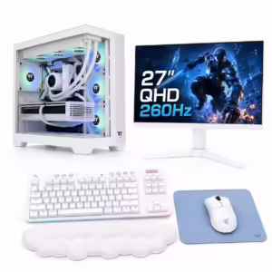 Bel Komponentko Gaming Ultra RTX 5070 Ti | Ryzen 7 9700X | 64 GB RAM | 2 TB NVMe | 27″ QHD IPS 260Hz | Razer In Logitech Komplet | Namizni Gaming Računalnik za Top Igranje
