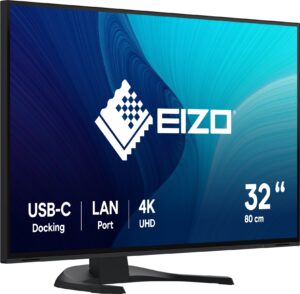 EIZO FlexScan EV3240X-BK | 31,5-Palčni 4K UHD | IPS | USB-C 94 W | HDMI + DisplayPort | Poslovni Monitor