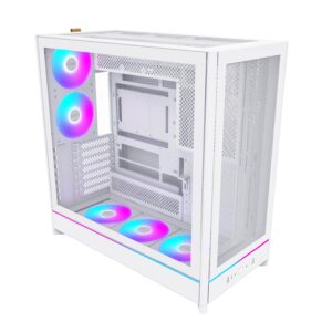Montech HS01 PRO | ATX | aRGB | Tempered Glass | Reversible Layout | White | PC Ohišje