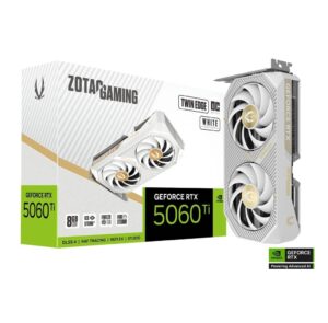 ZOTAC GAMING GeForce RTX 5060 Ti Twin Edge OC White Edition | 8GB GDDR7 | DLSS 4 | Compact Dual Fan | Bela Grafična Kartica