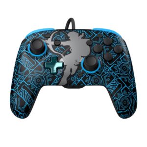 PDP Rematch Glow Sheikah Shoot | Žični Controller | Glow In The Dark | 3,5 mm Audio | Programabilna Zadnja Gumba | Nintendo Switch Controller