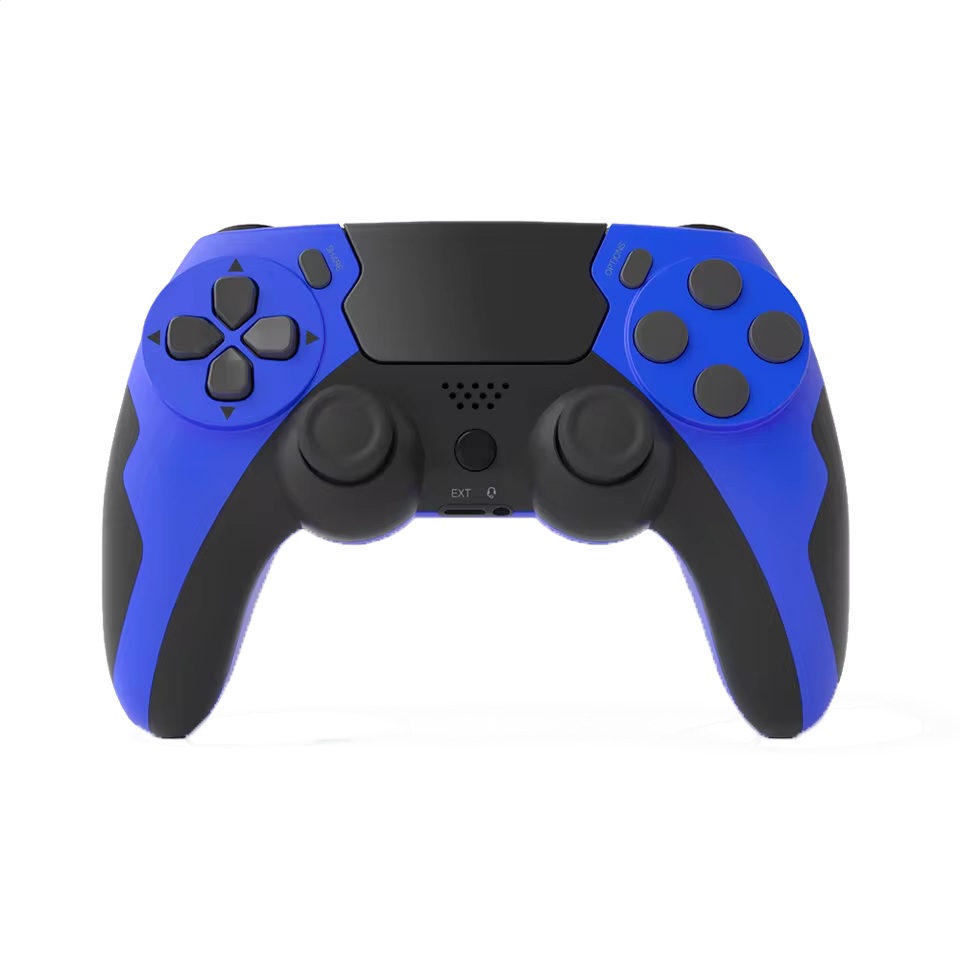 Ps4 style kontroler | brezžični bluetooth | vibracije | črno-modra 1:1 replika | za playstation 4 pc in android | gaming kontroler 1 Brezžični ps4 kontroler črno moder 1:1 replika sprednji pogled