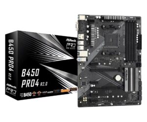 ASRock B450 Pro4 R2.0 | AM4 B450 ATX | DDR4 3200+ OC | Dual M.2 USB-C | Matična Plošča