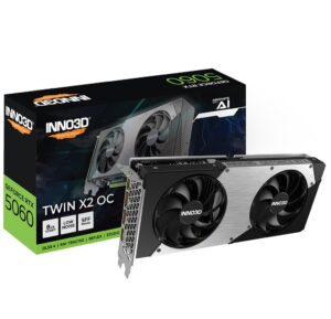 INNO3D GeForce RTX 5060 Twin X2 OC | 8GB GDDR7 128-Bit | DLSS 4 | Dual Fan | Grafična Kartica