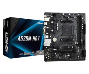 ASRock A520M-HDV | AM4 | mATX | DDR4 4733+ OC | M.2 Gen3x4 | HDMI DVI-D D-Sub | Matična Plošča