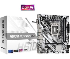 ASRock H610M-HDV/M.2+ D5 | Intel LGA1700 | H610 | DDR5 5600MHz | HDMI DP D-Sub | Micro ATX Osnovna Plošča