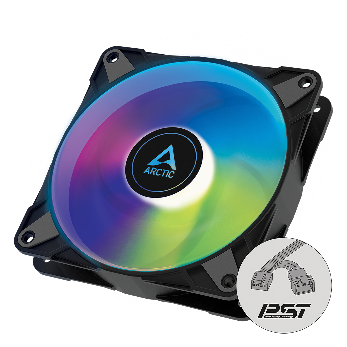 Arctic p12 pwm pst a-rgb | 120mm | 4-pin ventilator | črna | ventilator za računalnik 1 Arctic p12 pwm pst a-rgb 120mm 4-pin ventilator, črn komponentko