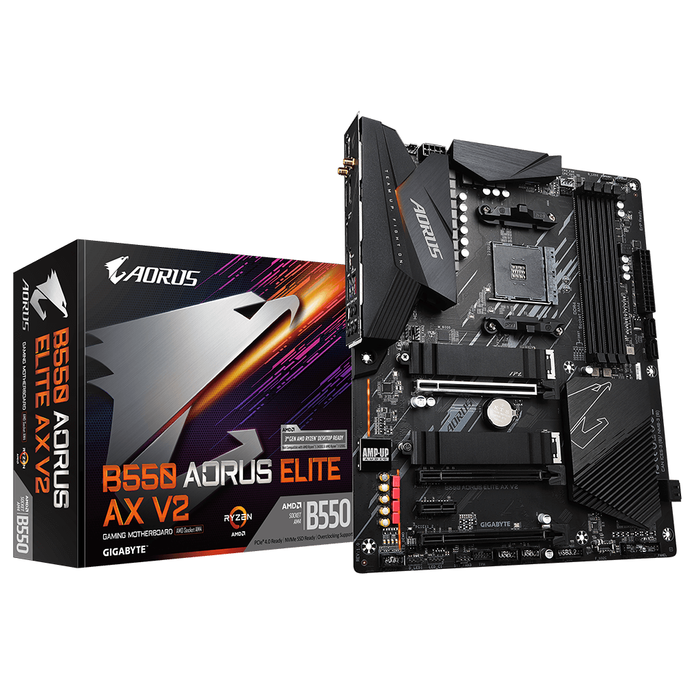 Gigabyte b550 aorus elite ax v2 | am4 | atx | ddr4 | sata3 | usb3. 2 displayport | wifi | matična plošča 1 Gigabyte b550 aorus elite ax v2, ddr4, sata3, usb3. 2gen2, dp, 2. 5gbe, wifi, am4 atx komponentko