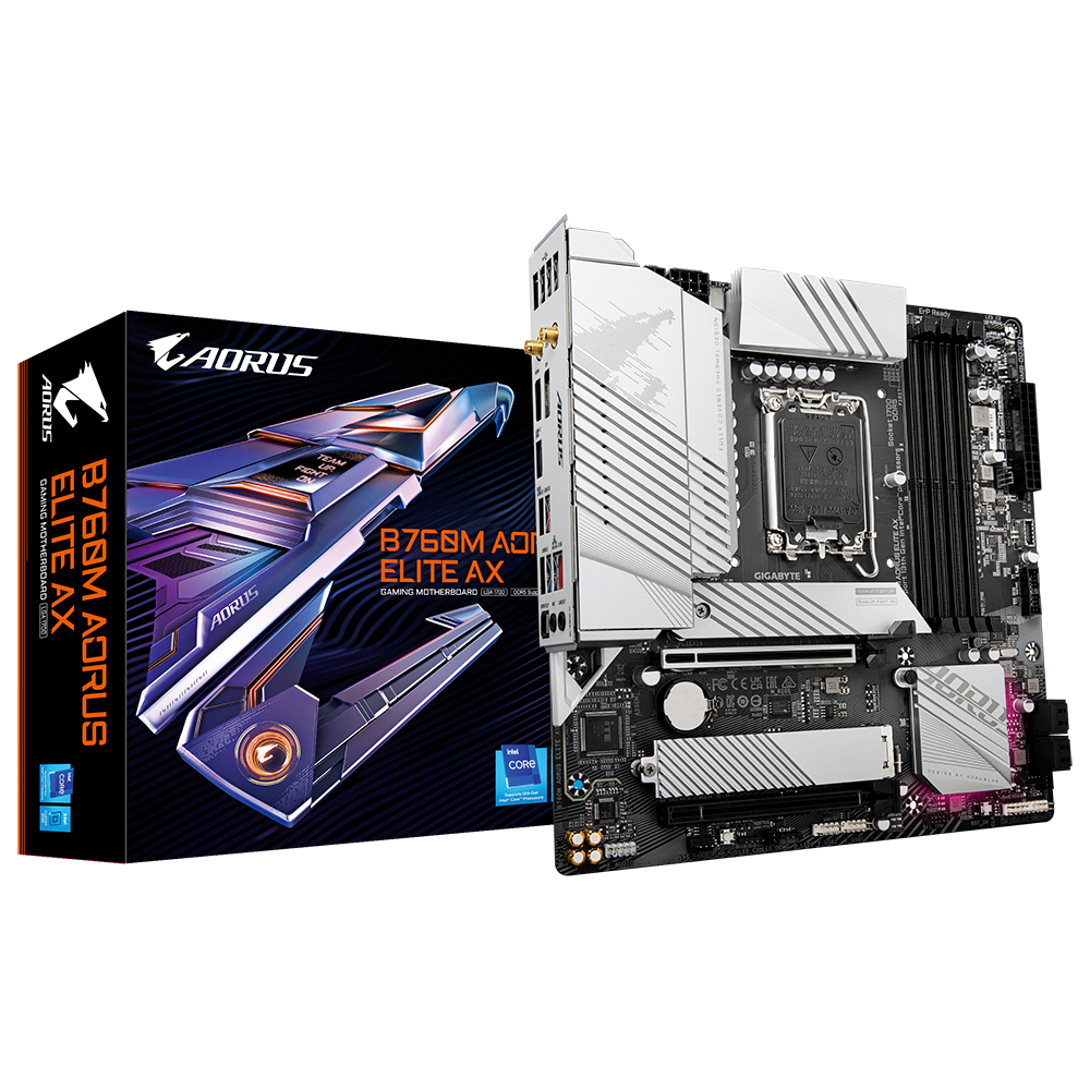 Gigabyte b760m aorus elite ax | lga1700 | matx | ddr5 | sata3 | usb3. 2gen2x2 displayport | wifi 6e | matična plošča 1 Gigabyte b760m aorus elite ax, ddr5, sata3, usb3. 2gen2x2, dp, wifi 6e, lga1700 matx komponentko